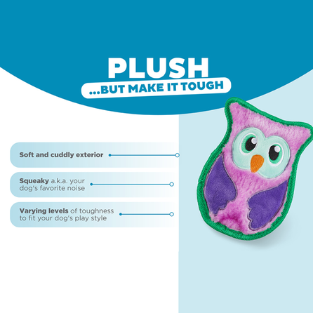 OUTWARD HOUND Durablez Owl, violetinis, XS dydis žaislas, 1 vnt.