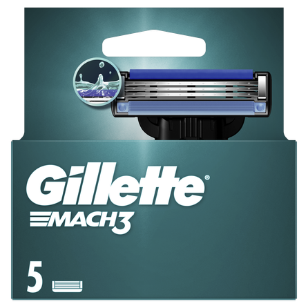 GILLETTE Mach 3 keičiamos skutimosi galvutės, 5 vnt.