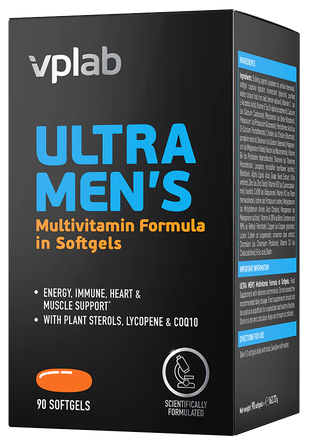 VPLAB Ultra Men's Sport Multivitamin minkštos gelio kapsulės, 90 vnt.