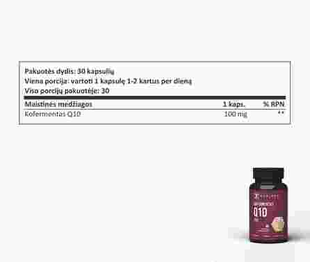 SAPIENS Coenzyme Q10 PRO kietos kapsulės, 30 vnt.