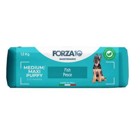 FORZA10 Maintenance Puppy Medium/Maxi su žuvimi, šunims sausas pašaras, 12 kg