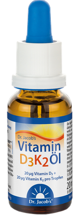 DR.JACOBS Vitamin D3 K2 lašai, 20 ml