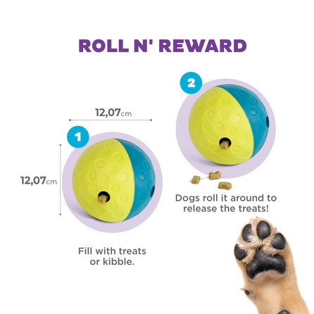 OUTWARD HOUND Treat Tumble, mėlynas, S žaislas, 1 vnt.