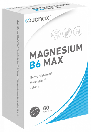 JONAX Magnesium B6 Max tabletės, 60 vnt.