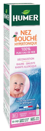 HUMER  hipertoninis jūros vanduo užsikimšusiai nosiai, nuo 3 mėn., nosies purškalas, 50 ml