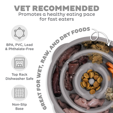 OUTWARD HOUND Fun Feeder Drop, pilkas, M dubenėlis, 1 vnt.