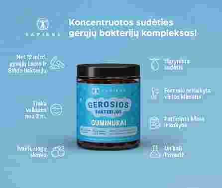 SAPIENS Gerosios Bakterijos guminukai, 60 vnt.