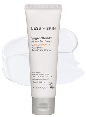 HOLIKA HOLIKA Less On Skin Vegan Shield Mineral SPF50+ apsauginis kremas nuo saulės, 50 ml