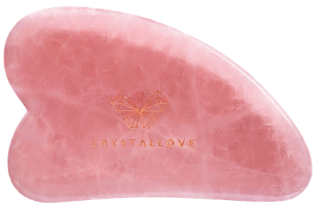 CRYSTALLOVE GuaSha Rose Quartz masažo plokštelė, 1 vnt.