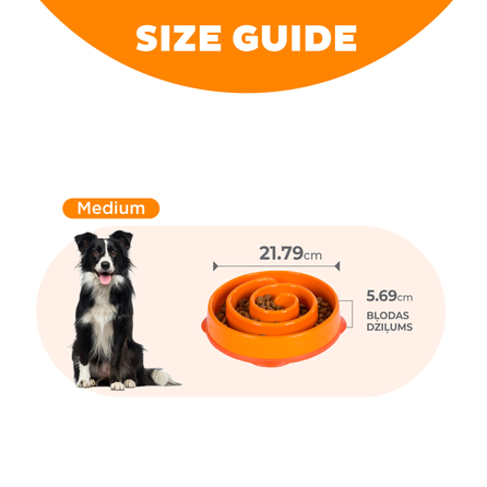 OUTWARD HOUND Fun Feeder Swirl, M, oranžinis dubenėlis, 1 vnt.