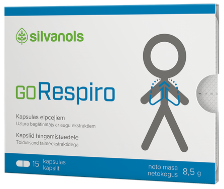 GORESPIRO su augalų ekstraktais kapsulės, 15 vnt.