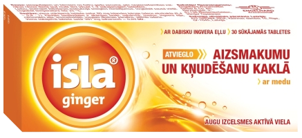 ISLA GINGER  čiulpiamosios pastilės, 30 vnt.