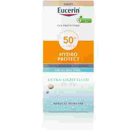 EUCERIN Hydro Protect Ultra-Light SPF 50+ su spalvos pigmentais apsauginis kremas nuo saulės, 50 ml