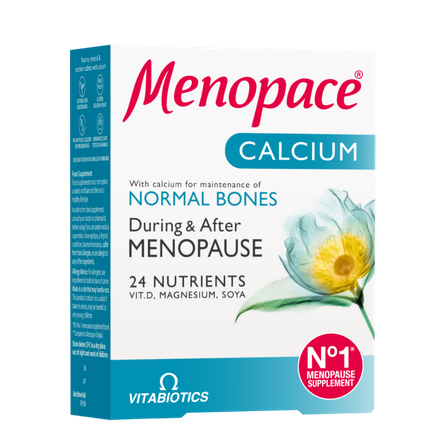 MENOPACE Calcium, menopauzės laikotarpiu skirtas tabletės, 60 vnt.