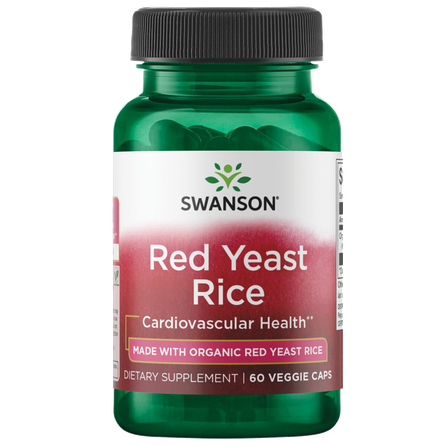 SWANSON Raudonųjų mielių ryžiai 600Mg, cholesterolio lygio palaikymui, kapsulės, 60 vnt.