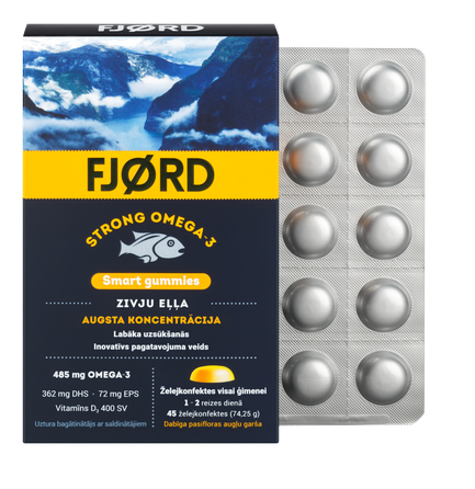 FJORD Omega-3  kramtomosios pastilės, 45 vnt.