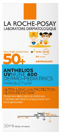 LA ROCHE-POSAY ANTHELIOS DERMO-PEDIATRICS SPF 50+ drėkinamasis skystis, 50 ml