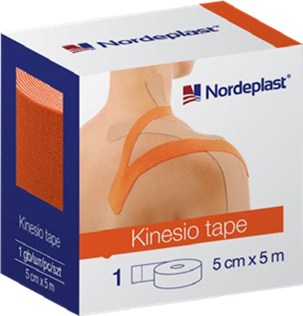 NORDEPLAST   5cmx5m, oranžinė kineziologinė juosta, 1 vnt.