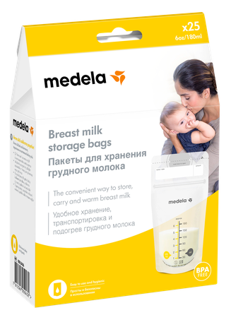 MEDELA  motinos pieno laikymo maišeliai, 25 vnt.