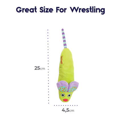 CATSTAGES Mightie Mouse, žalias žaislas, 1 vnt.