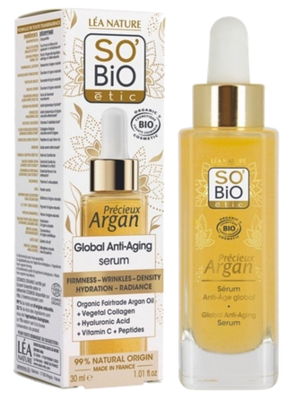 SO BIO ETIC Argan Global Anti-Aging serumas, 30 ml