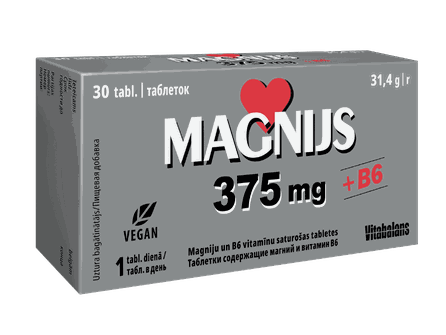 VITABALANS Magnijs 375 mg + B6 tabletės, 30 vnt.
