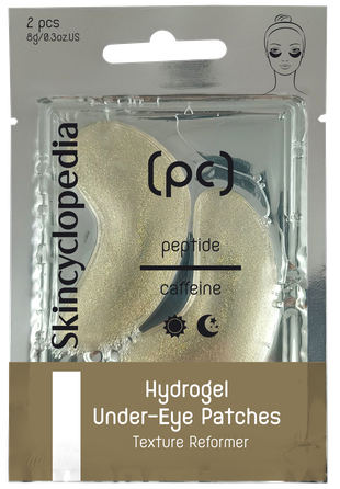 SKINCYCLOPEDIA  su peptidais, kofeinu, hialurono rūgštimi  paakių pagalvėlės, 2 vnt.
