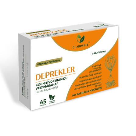 CLARIWELL Deprekler Kognityvinėms Funkcijoms Gerinti kapsulės, 45 vnt.