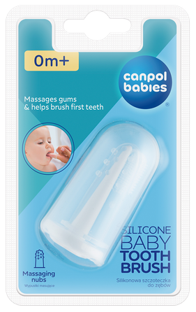 CANPOL BABIES silikoninis ant piršto dantų šepetėlis, 1 vnt.