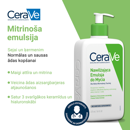 CERAVE For Face And Body With Ceramides Hydratin  prausiklis, 473 ml