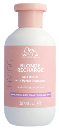 WELLA PROFESSIONALS Invigo blonde recharge shampoo geltoną atspalvį neutralizuojantis šampūnas, 300 ml