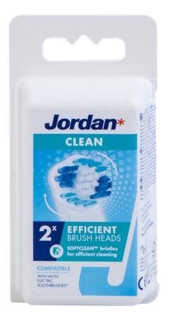 JORDAN Clean elektrinių dantų šepetėlių galvutės, 2 vnt.