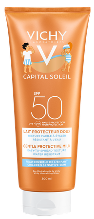 VICHY CAPITAL SOLEIL KIDS švelnus apsauginis vaikams skirtas  veido pienelis, 300 ml