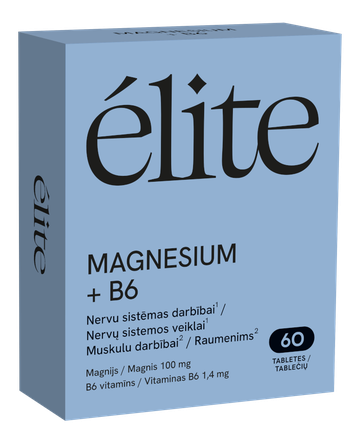 ELITE Magnesium+ B6 tabletės, 60 vnt.