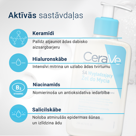 CERAVE SA Smoothing prausimosi gelis, 236 ml