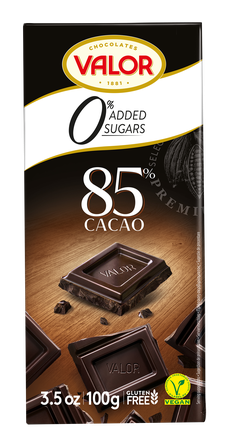 VALOR becukris juodasis 85% šokoladas, 100 g