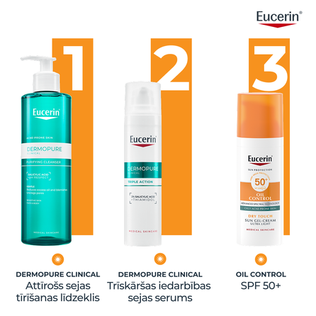 EUCERIN Sun Oil Control Dry Touch SPF 50+ apsauginis kremas nuo saulės, 50 ml