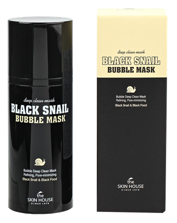THE SKIN HOUSE Black Snail Bubble Mask veido kaukė, 100 ml