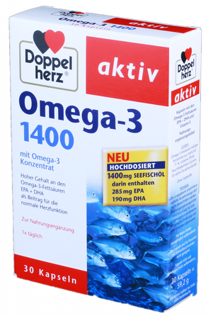 DOPPELHERZ Activ Omega-3 1400 mg tabletės, 30 vnt.