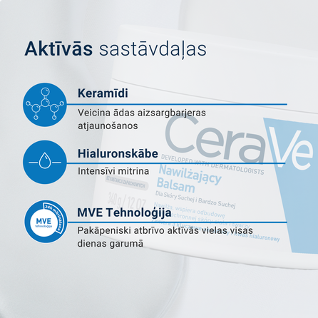 CERAVE For Body And Face With Ceramides Moisturising kūno kremas, 454 g