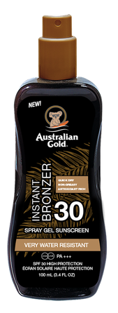 AUSTRALIAN GOLD Gold SPF30 Spray Gel With Bronzer, 100 ml
