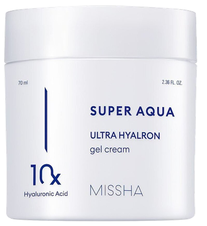 MISSHA Super Aqua Ultra Hyalron,  su hialurono rūgščių kompleksu veido kremas, 70 ml
