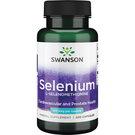 SWANSON Selenas 100 Mcg, imuninės sistemos stiprinimui, kapsulės, 200 vnt.