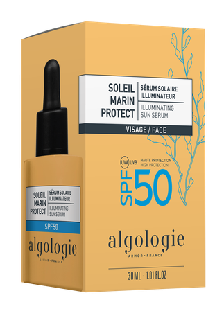ALGOLOGIE Soleil Marin High Protection & Glow, SPF50 serumas, 30 ml