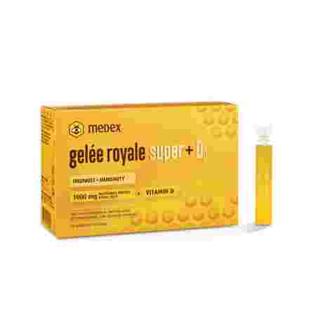 MEDEX Gelée Royale Super + D3,  su bičių pieneliu ir vitaminu D3 buteliukai, 16 vnt.