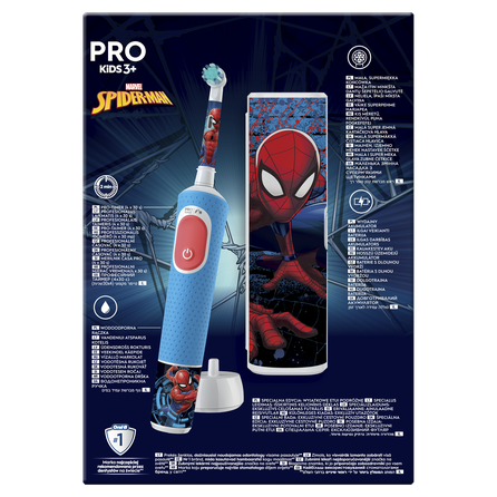 ORAL-B Pro Kids Spiderman su kelioniniu dėklu elektrinis dantų šepetėlis, 1 vnt.
