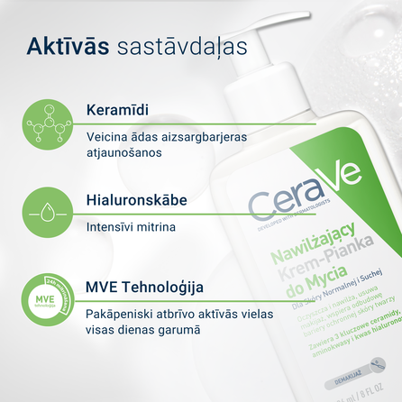 CERAVE Moisturising With Ceramides valomasis kremas, 473 ml