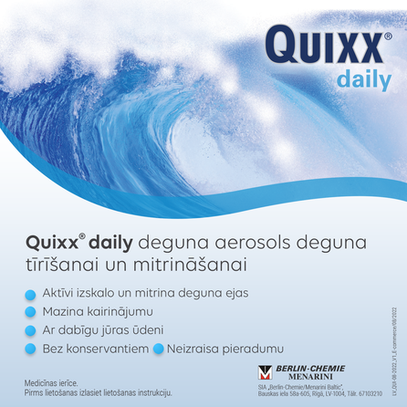 QUIXX  kasdienei nosies gleivinės priežiūrai nosies purškalas, 100 ml
