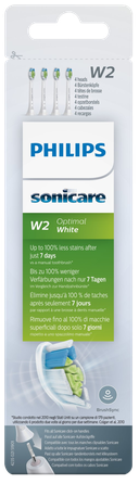 PHILIPS Sonicare W2 Optimal White (white) elektrinių dantų šepetėlių galvutės, 4 vnt.