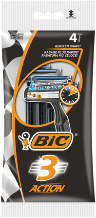 BIC 3 Action vienkartiniai skustuvai, 4 vnt.